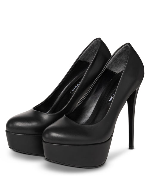 ARIA - Plateau Pumps schwarz matt