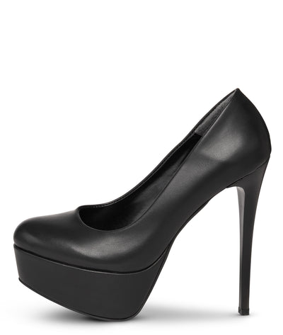 ARIA - Plateau Pumps schwarz matt