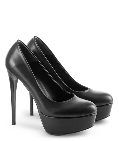 ARIA - Plateau Pumps schwarz matt