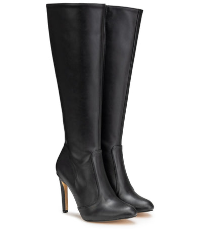 DONNA - Klassische Stiletto Stiefel in schwarz matt